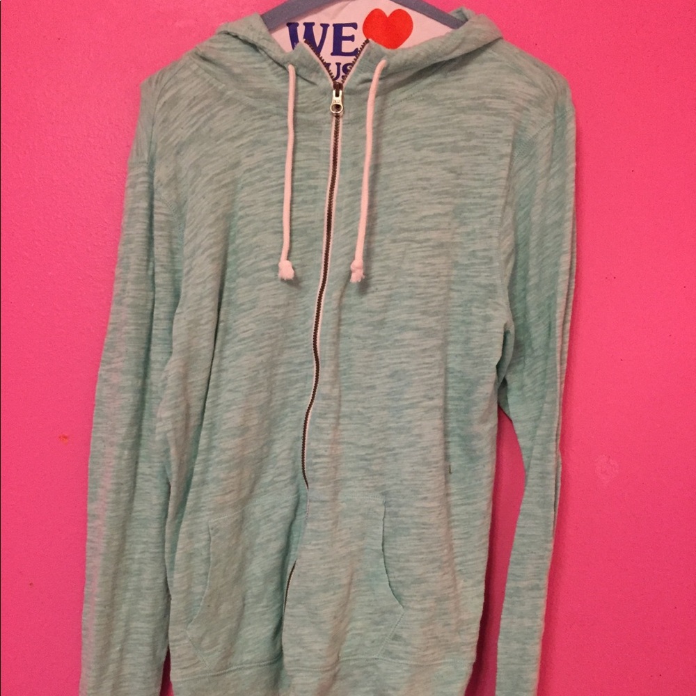 Blue zip-up hoodie